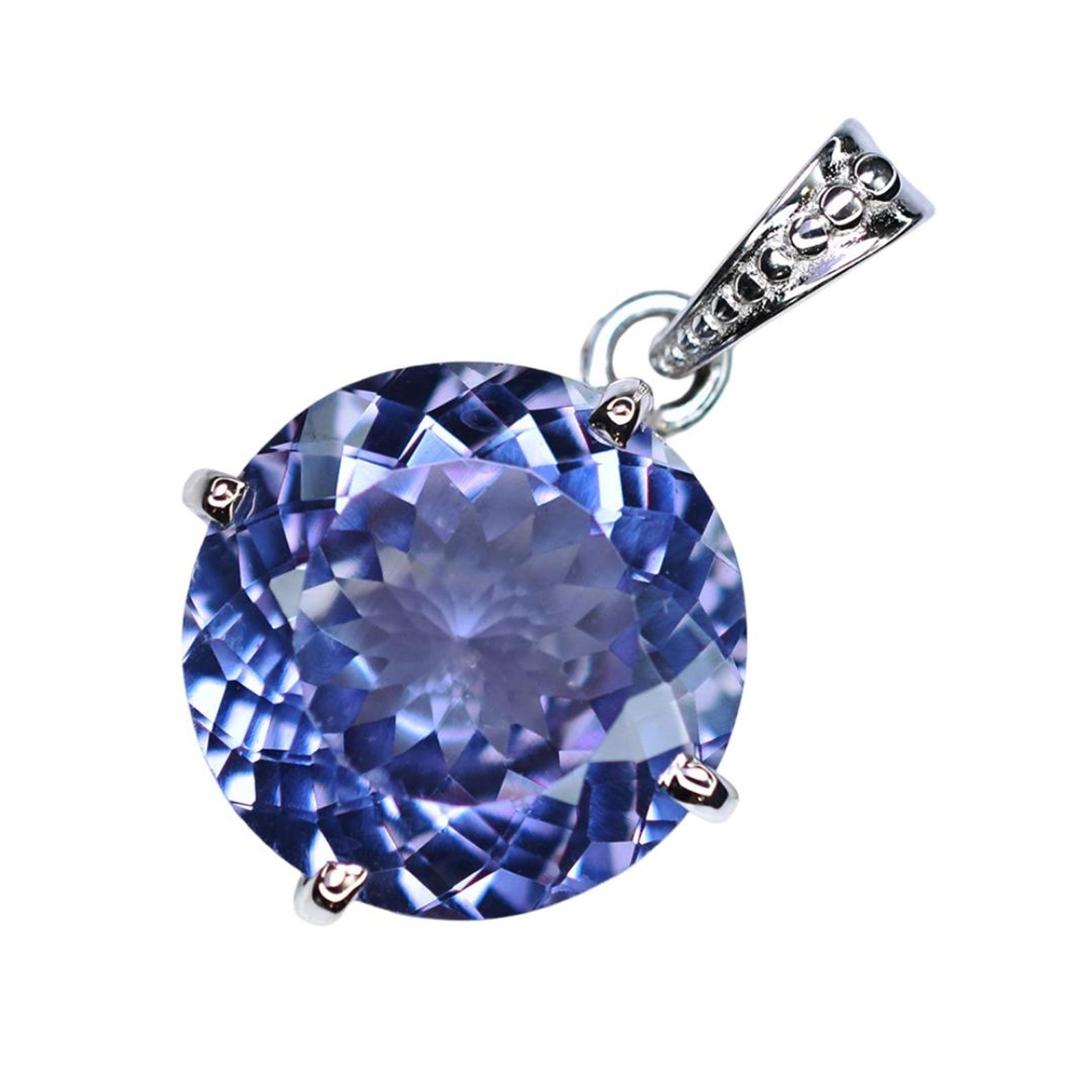 Natural 36.20 CT Color Change Alexandrite Certified Gemstone Pendant 925 Silver