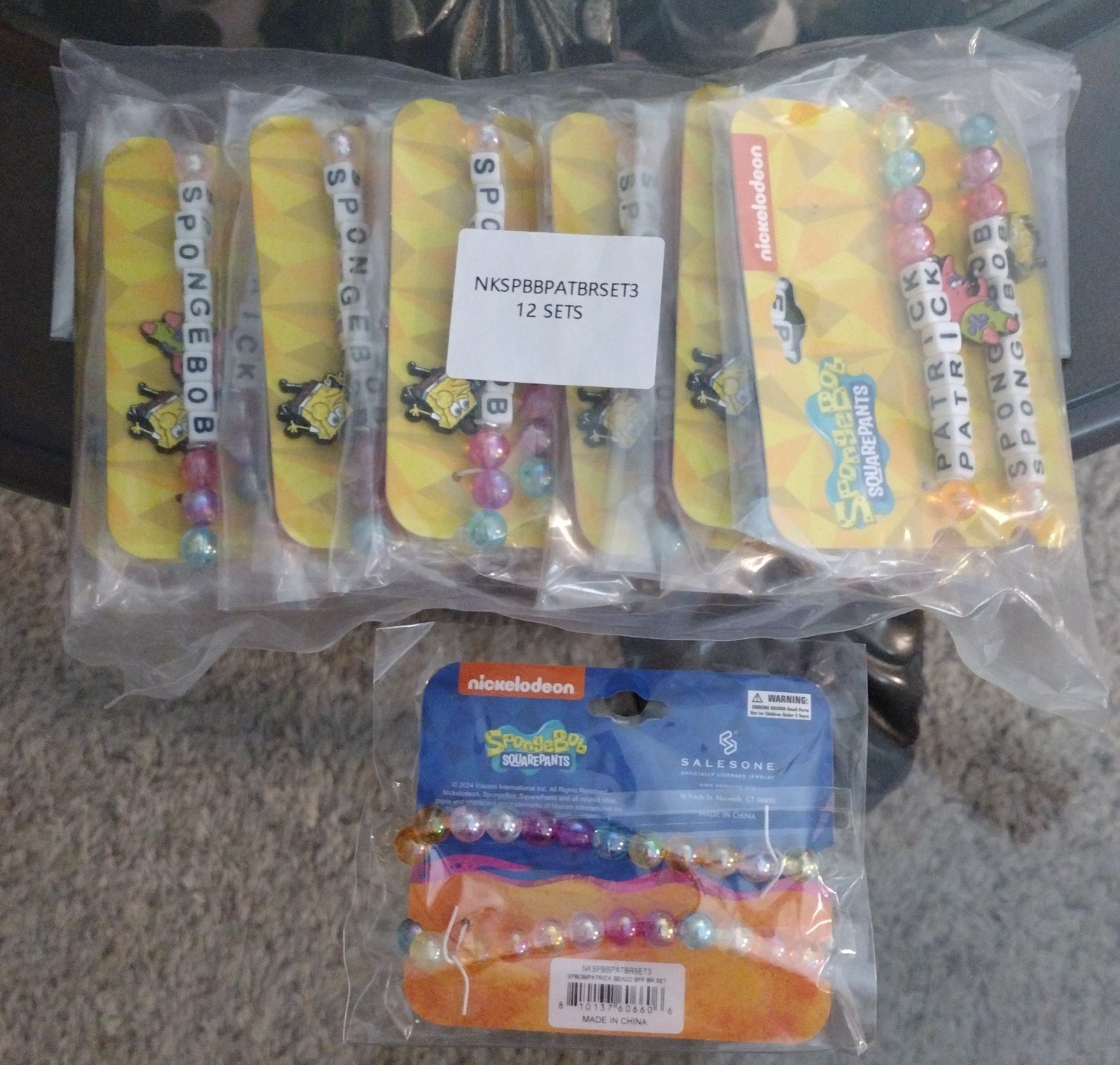 SpongeBob SquarePants & Patrick Friendship Bracelets With Charms. Nickelodeon