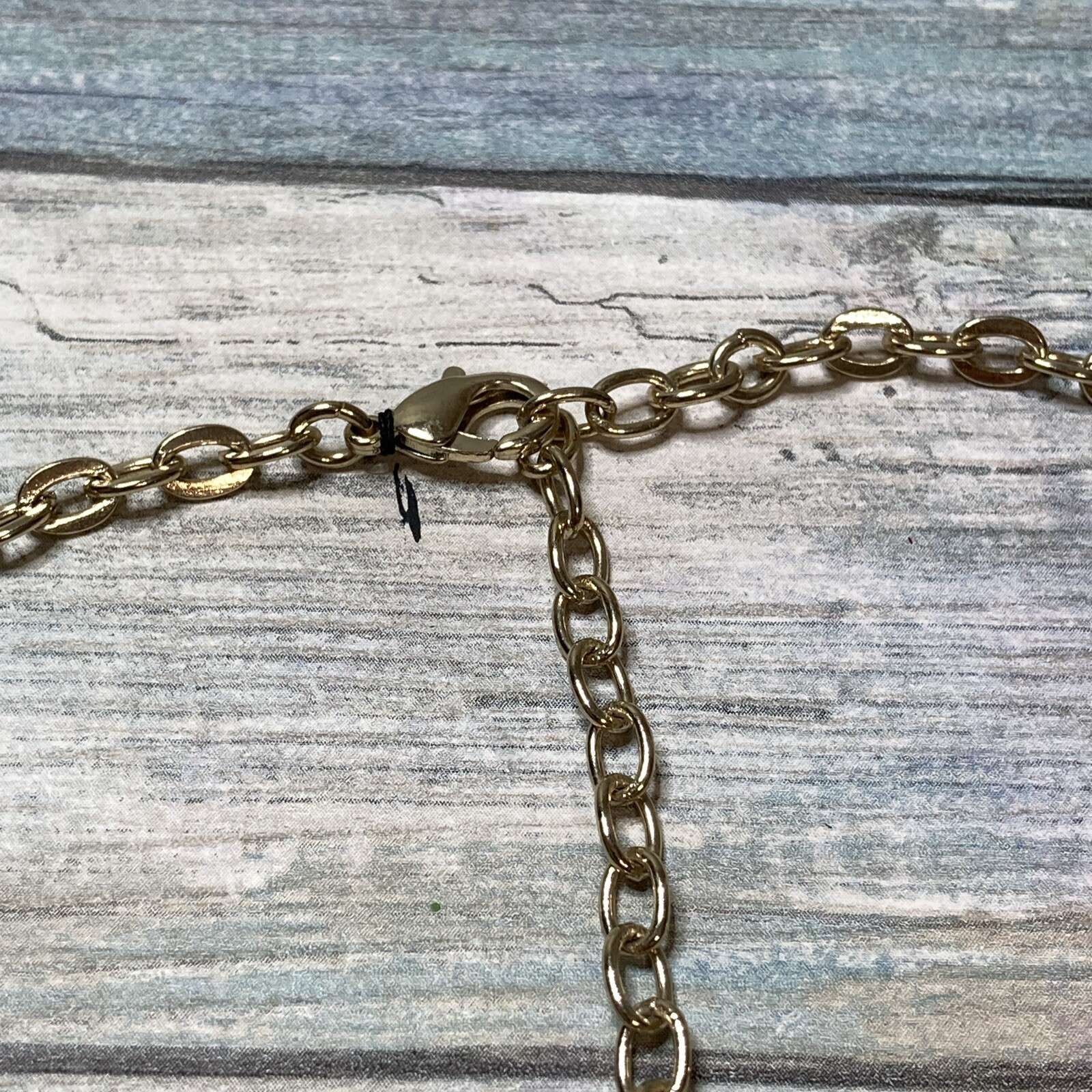 Talbots Black Gold Tone Statement Necklace 20″ NWOT
