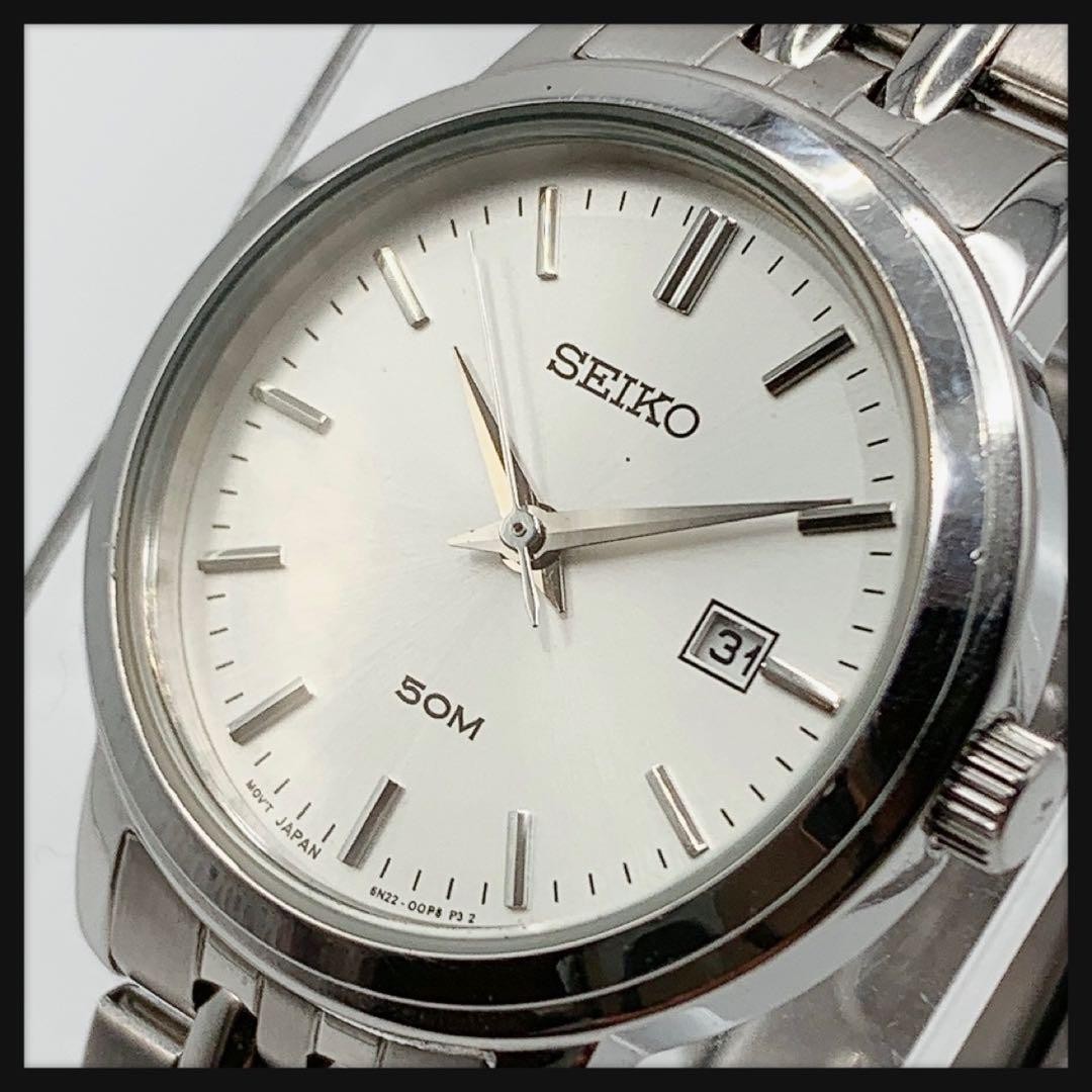 SEIKO Neo Classic 6N22-00F0 Quartz Women’s Silver Date Watch