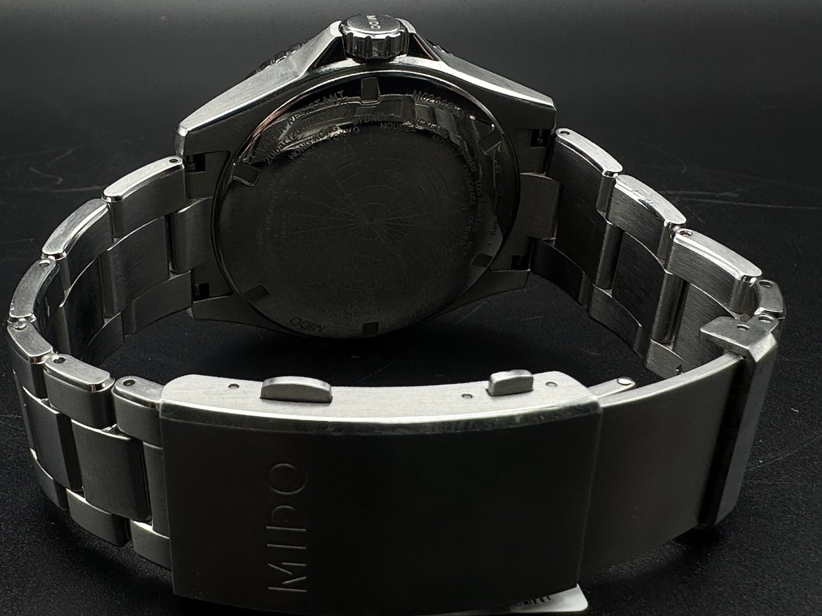 MIDO OCEAN STAR GMT AUTOMATIC SWISS MADE BLACK DIAL STAINLESS STEEL (J03028524)