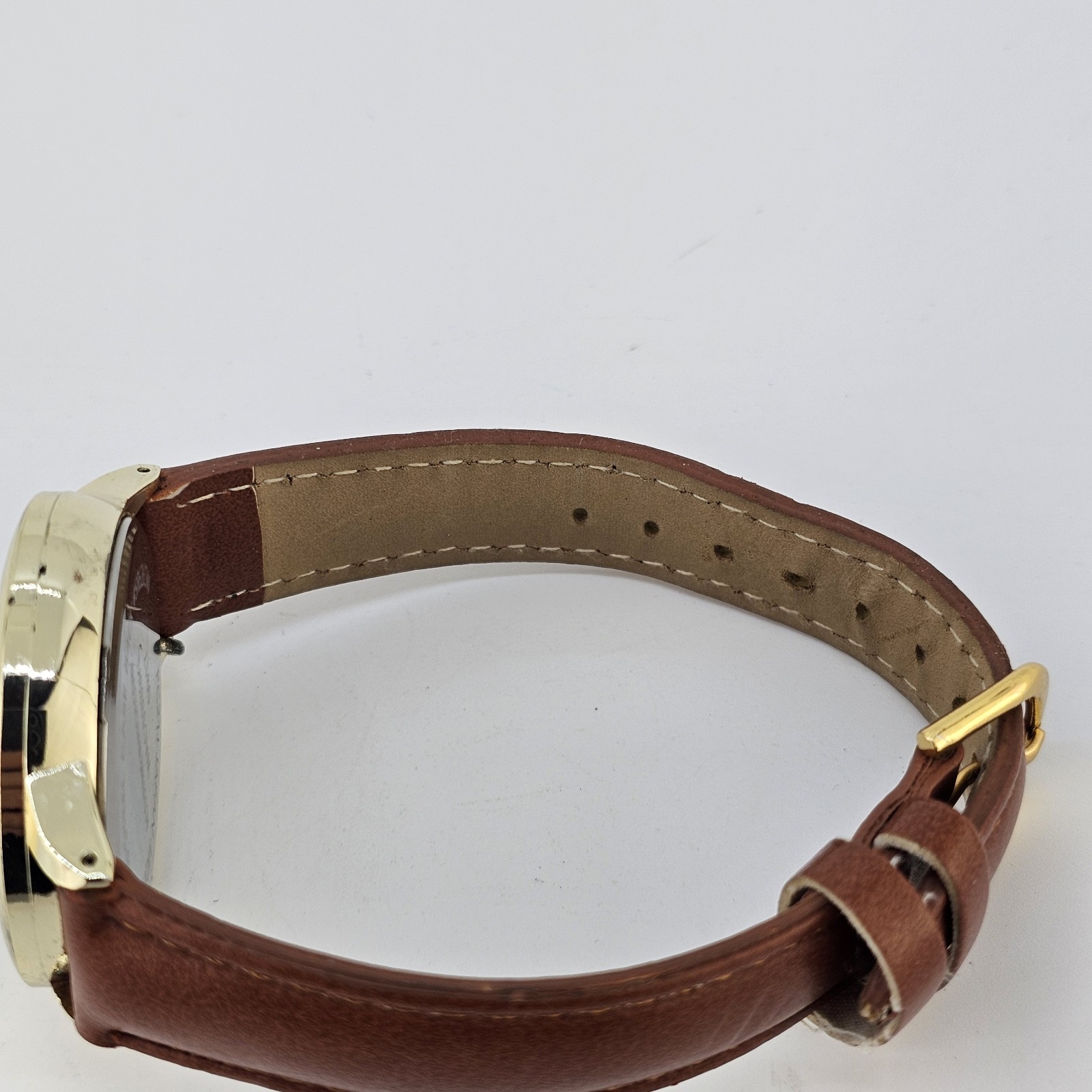 Women’s World Map Watch 38MM Multicolor Dial Brown Leather Bands NEW Battery