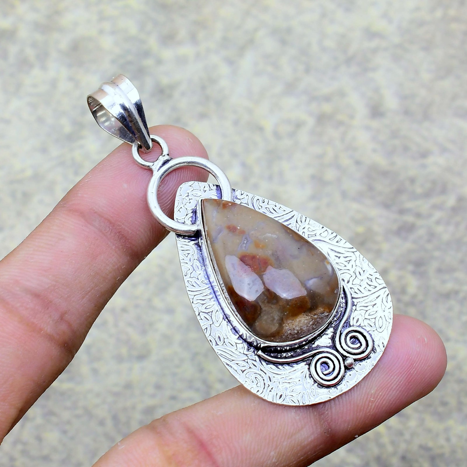 Fantastic Bauxite Gemstone 925 Sterling Silver Jewelry Pendant 2.46″