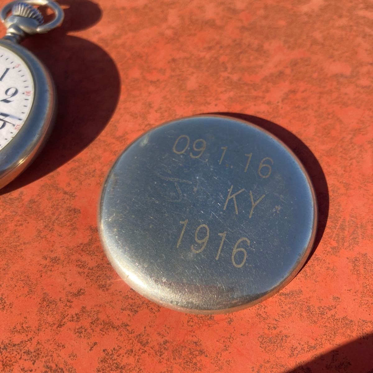 ELGIN 1916 Military Pocket Watch 7J Railroad Porcelain Dial Serviced USA Rare
