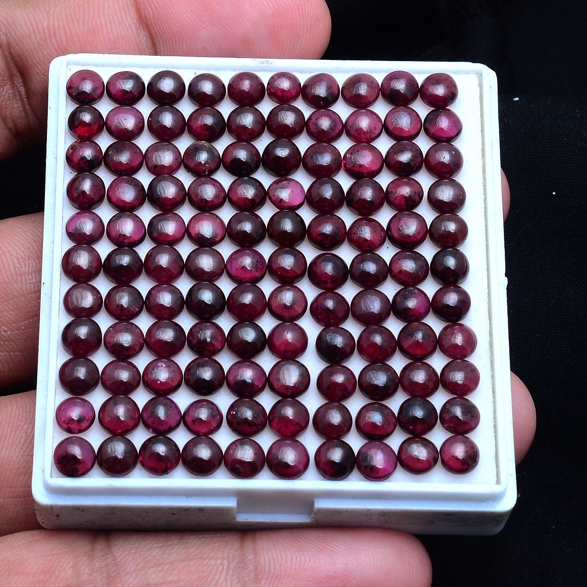 50 Pcs Natural Garnet 5mm Round Cabochon Untreated Loose Gemstones Wholesale Lot