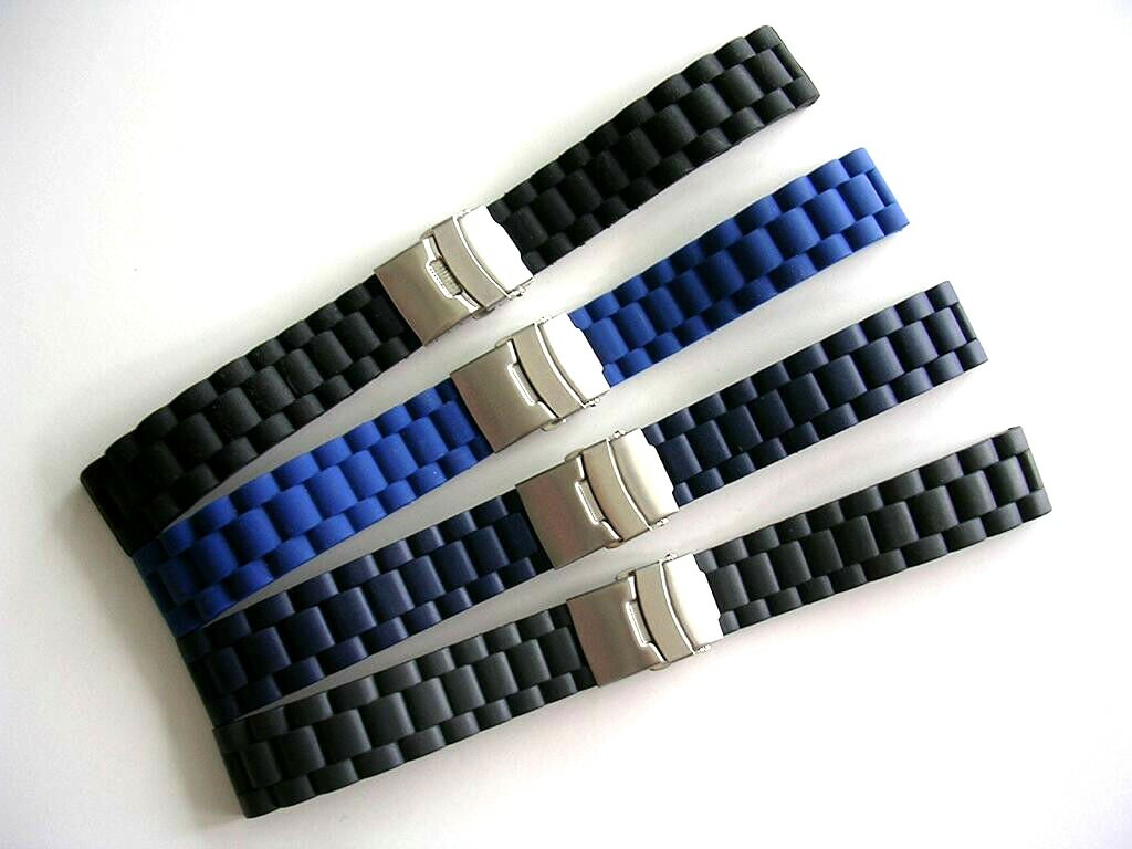 Silicon Rubber Diver Link deploy watch band strap Sport Dbl Lock IW SUISSE USA