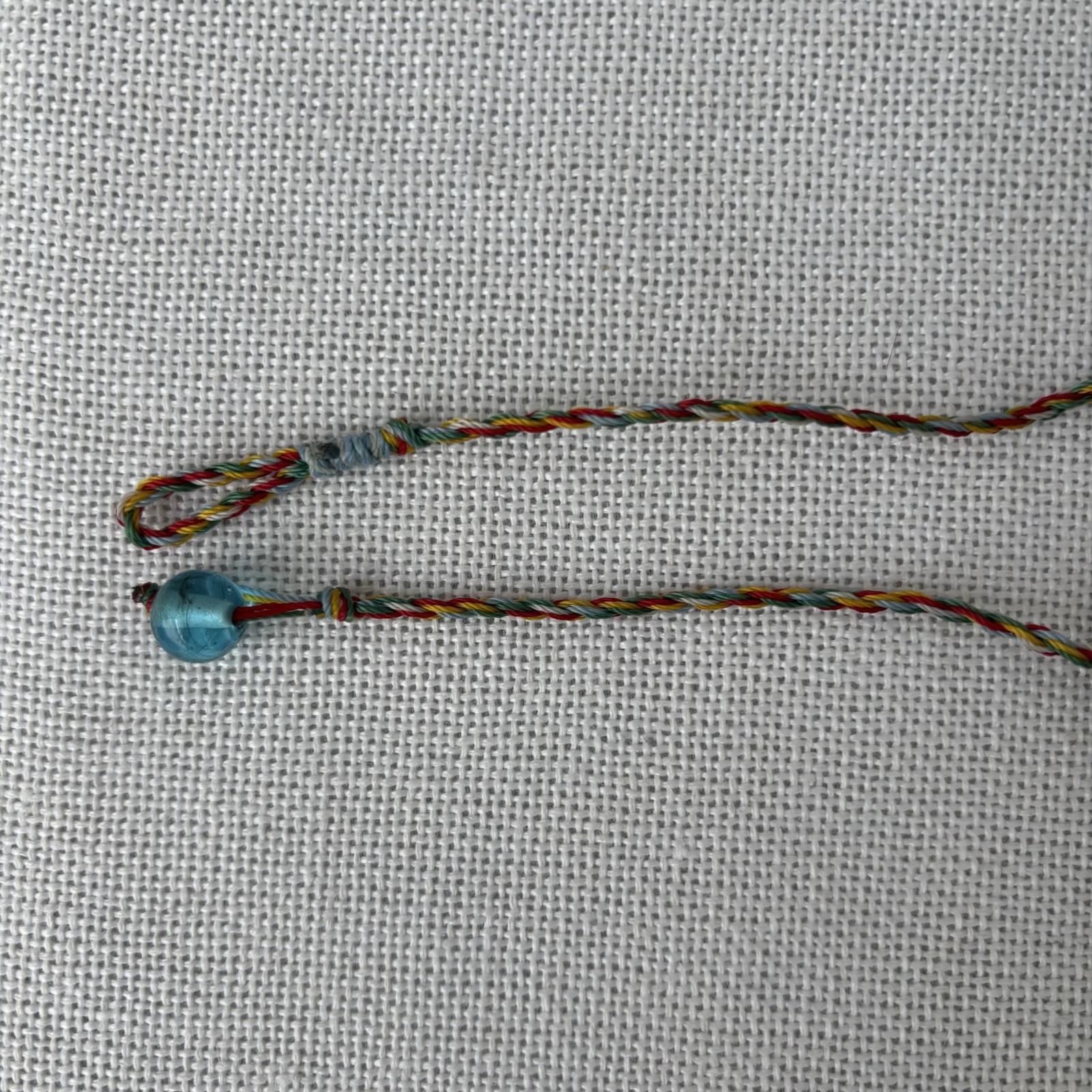 Artisan Hand Made Macrame Marble Necklace 16 Inch Multicolor String