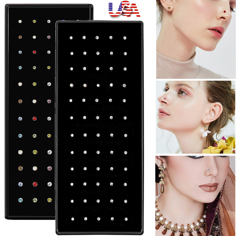 120× Stud Nose Rings Bone Stud Stainless Steel Color Pin Jewelry Piercing Body