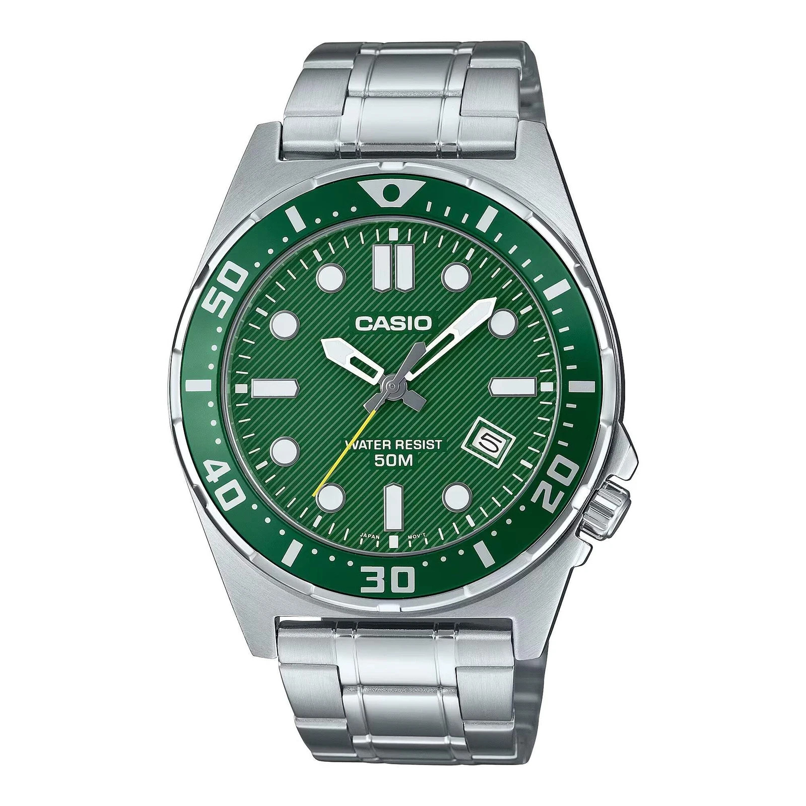 Casio MTD-135D-3A Green Dial Diver Stainless Steel Men’s Watch 100M – New