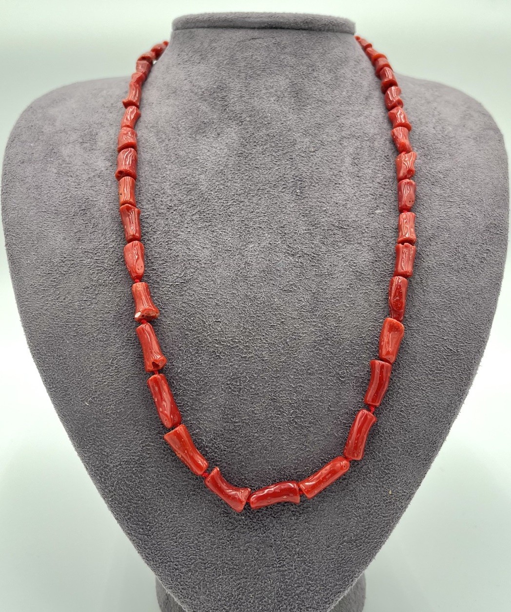 Natural Mediterranean Red Coral Necklace 65cm 39.7g Cannettoni Made In Italy