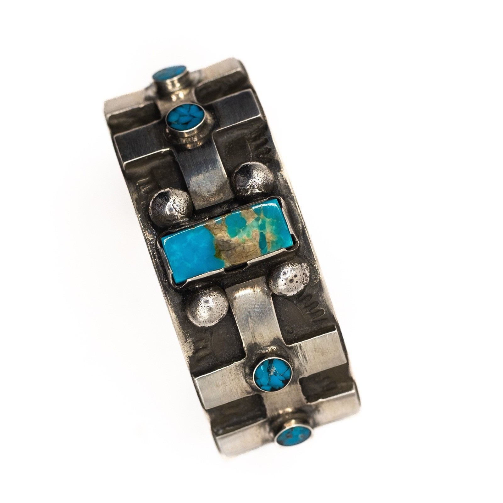 Dragonfly Silver Cuff Size 5.75 Turquoise Southwestern Collectors Piece