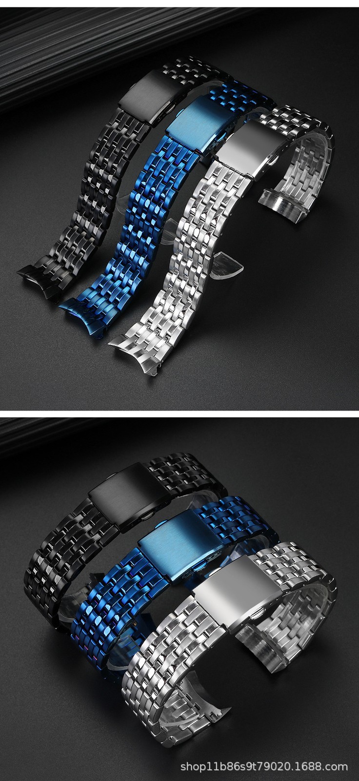 Rossini Medal Series Stainless Steel Watch Strap 21mm Mens Solid Metal Bracelet