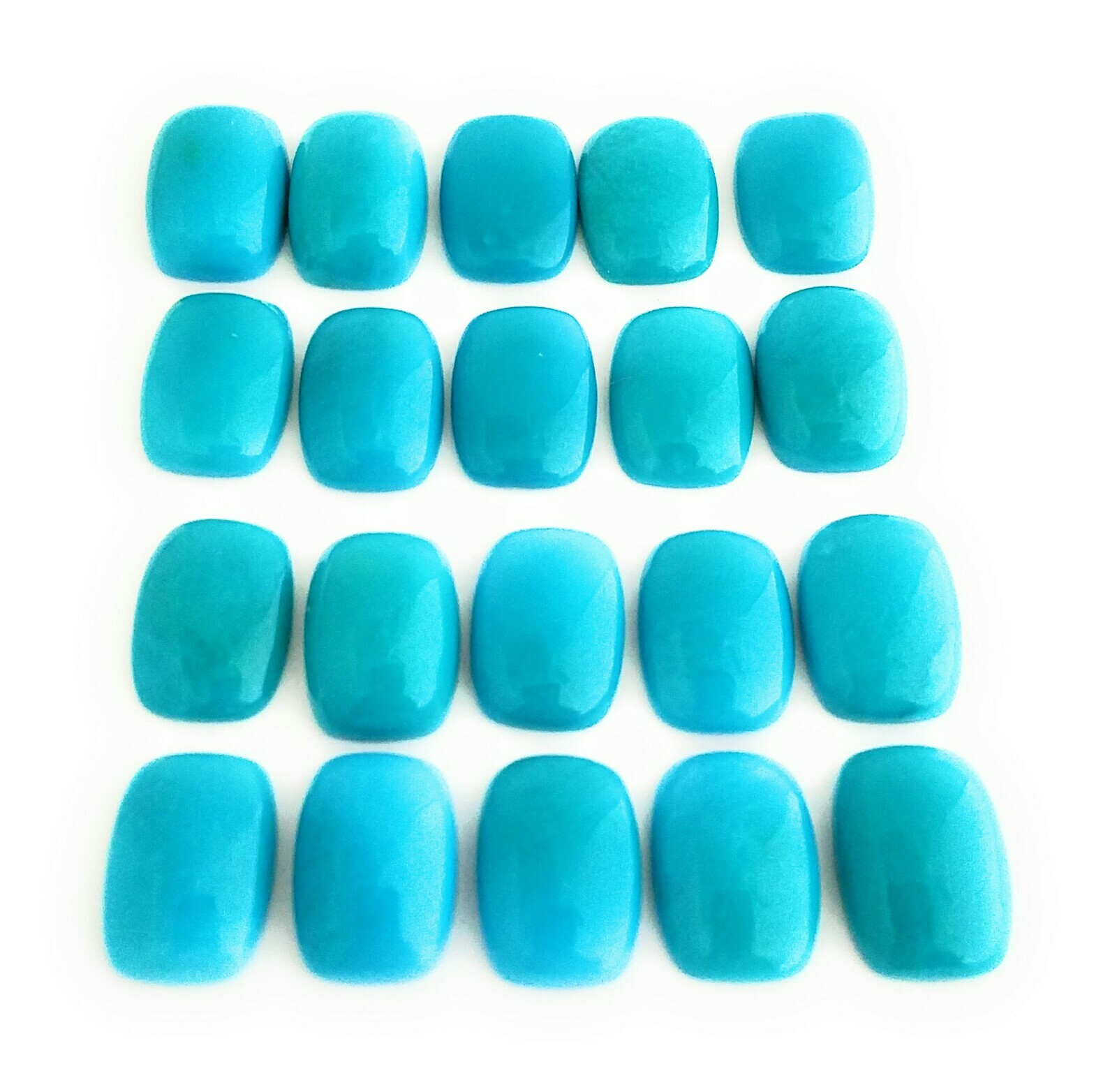 One Rectangular 100% Natural Sleeping Beauty Turquoise Cabochon 10x14mm