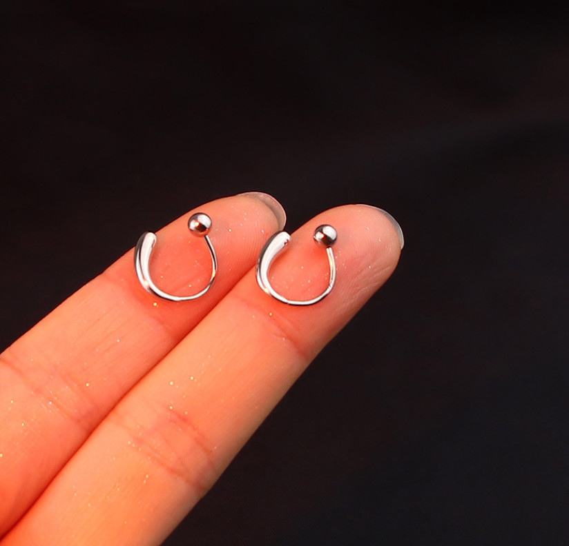 Women’s Lightweight 925 Silver Plated Teardrop Screw Backs Stud Earrings J1