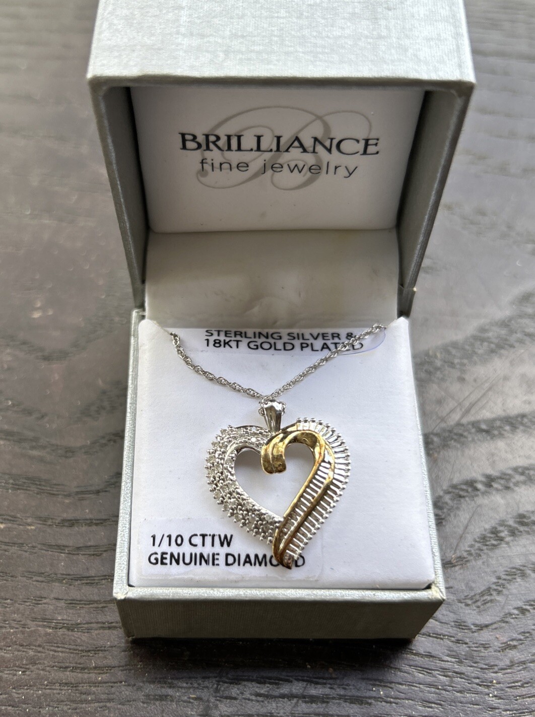 BRILLIANCE Fine Jewelry 14k Gold Plated Sterling Silver Diamond Accent Necklace