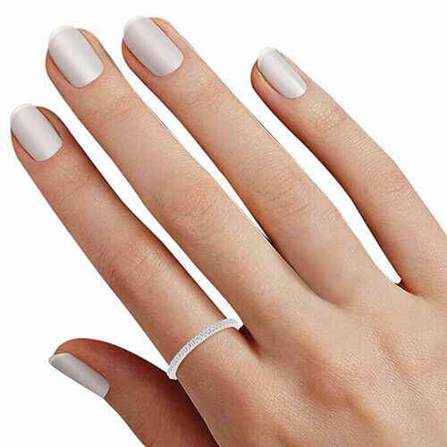 1/5 Micro Pave Setting Natural Diamond Eternity Wedding Band 10K, 14K Gold