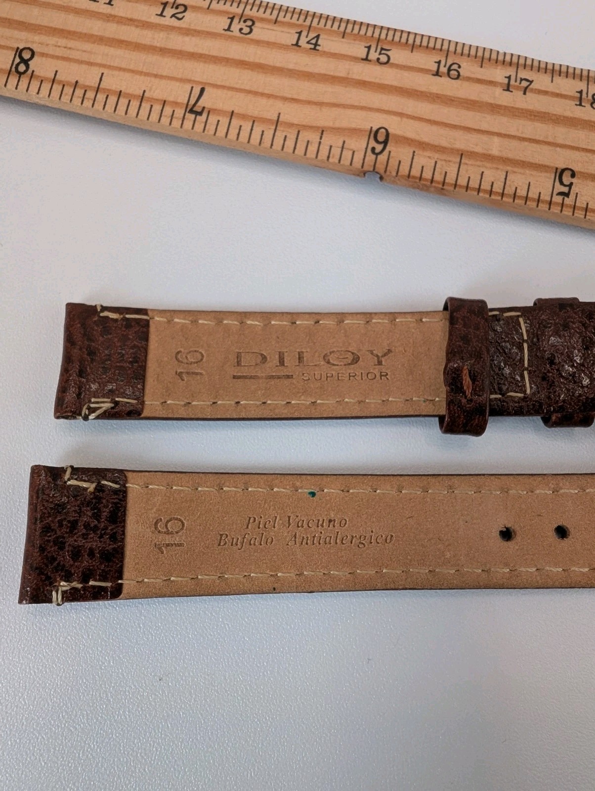 DILOY Superior Leather Watch Band Strap – 16mm