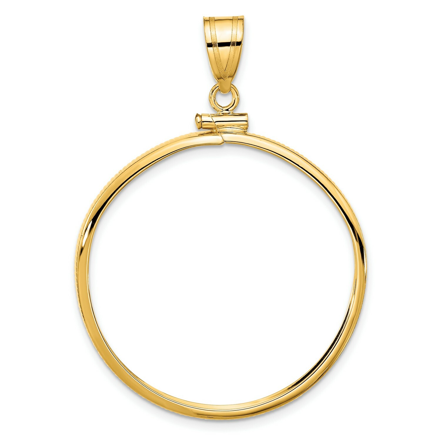 1986-Now $50 1 oz American Eagle Screw Top Reeded Border Coin Bezel in 14k Gold