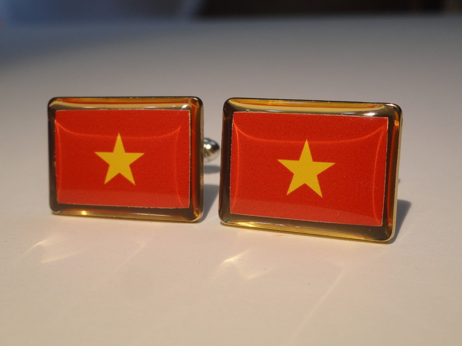 Vietnam Flag Cufflinks–Vietnamese Asian Southeast Asia Hanoi Ho Chi Minh