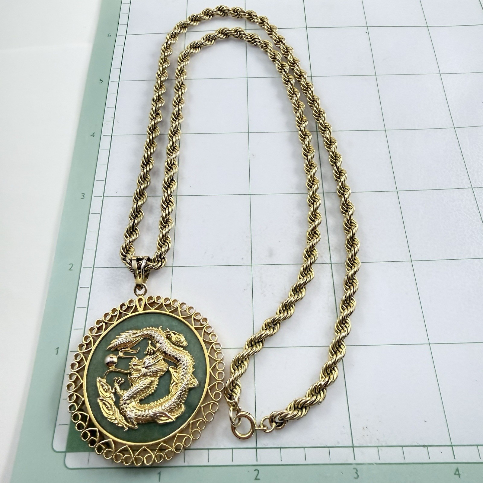 Astrological Symbol LIBRA Double Sided Dragon Pendant Necklace 22″