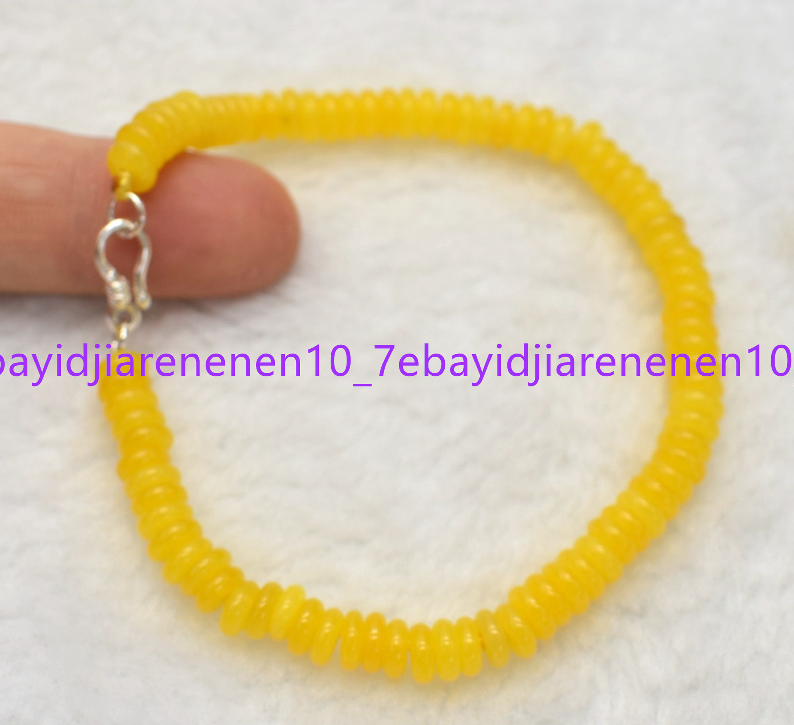 Fashion 3x8mm 4x10mm Yellow Topaz Gemstone Abacus Beads Bracelets 7.5 in