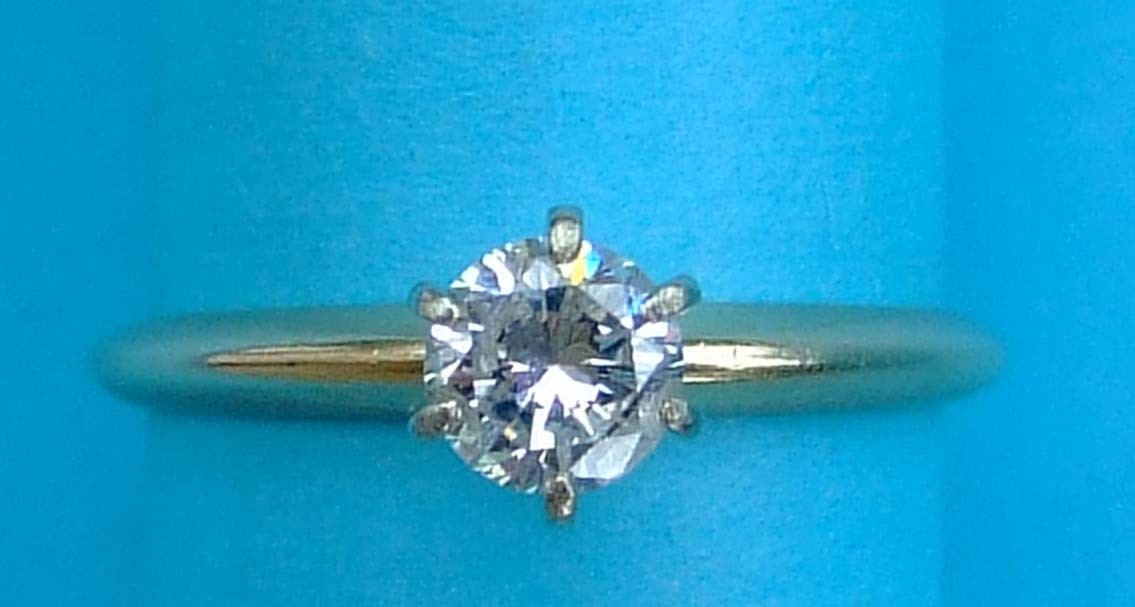 Ladies 1/3 Carat Diamond Solitaire Engagement Ring 14k Yellow Gold – Save $1,200