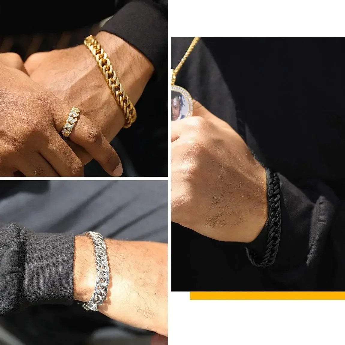 3/5/7/9mm Gold Plated Stainless Steel Figaro Chain Necklace Men Women 16-30″ new