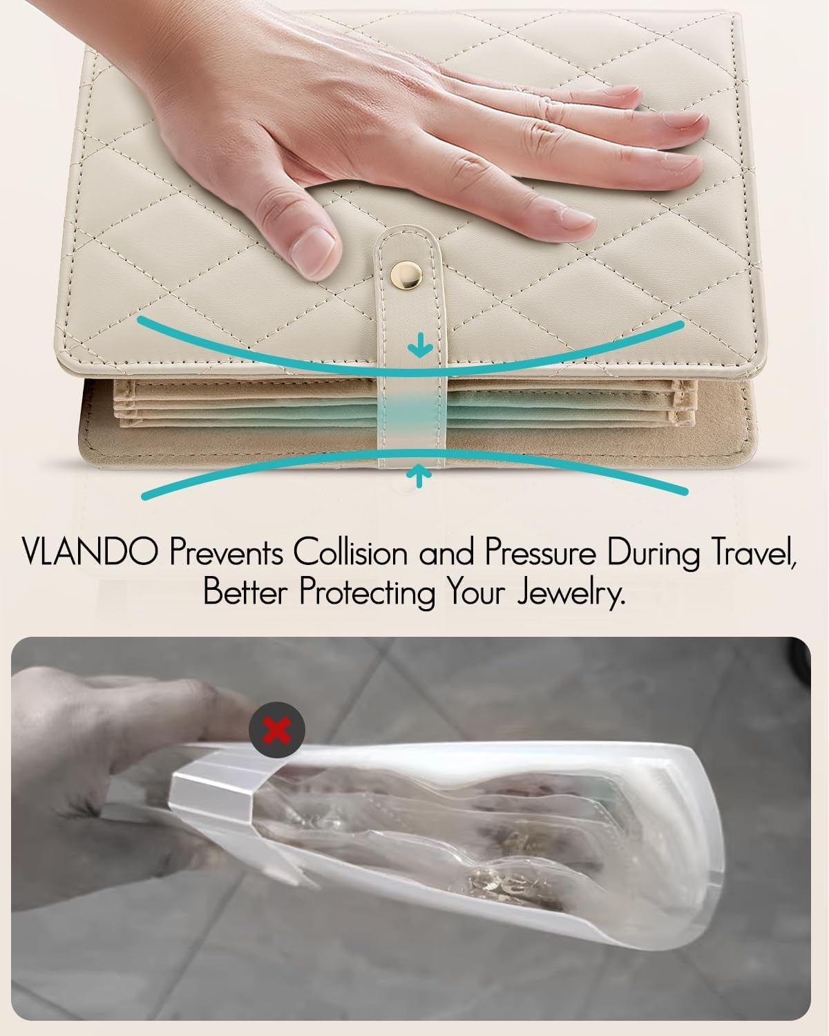 VLANDO Travel Jewelry Organizer Case,Jewelry Storage Book,Jewelry Pouches Bags