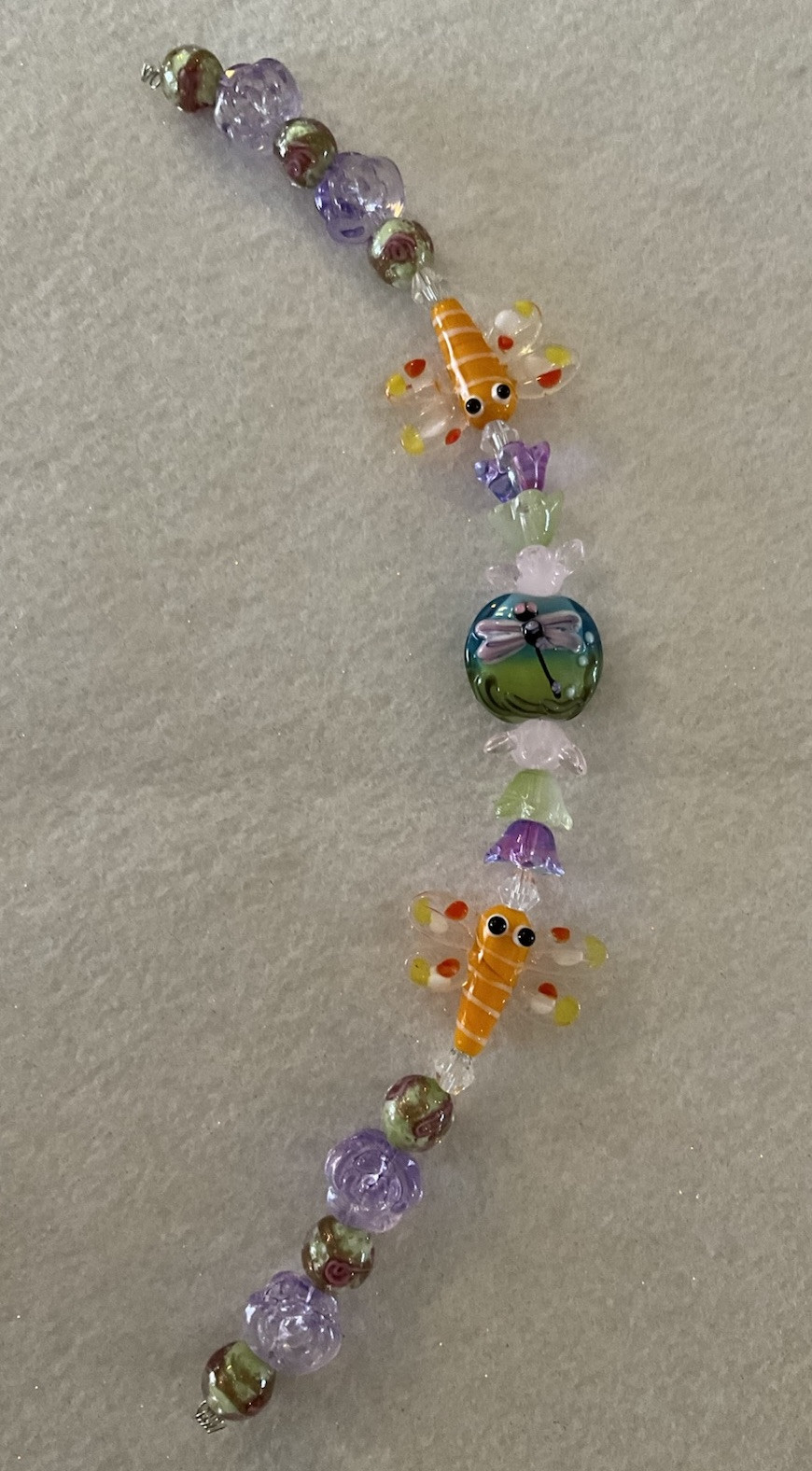 New 9” Strand Whimsical Dragonflies LampWork Glass Beads 10-26mm/Animal Beads