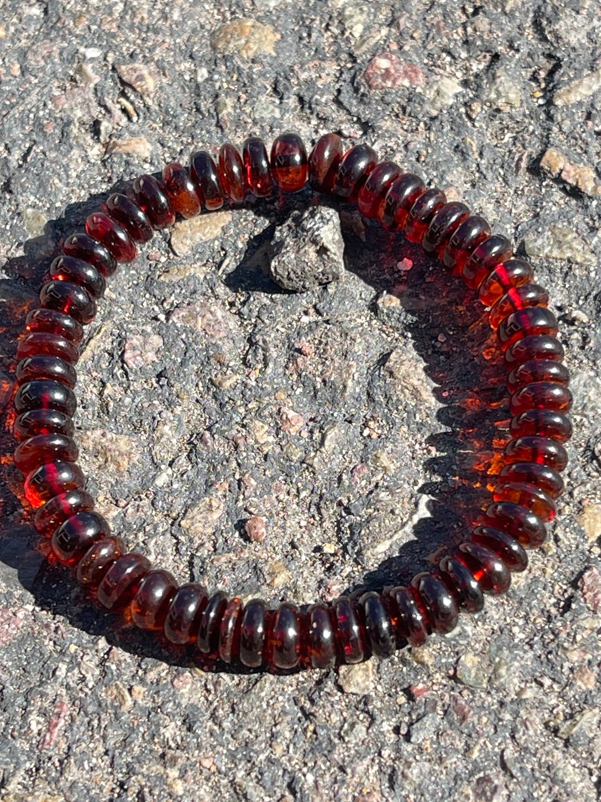 Blood Amber Bracelet Abacus Shape Natural Amber stretchy Bracelet