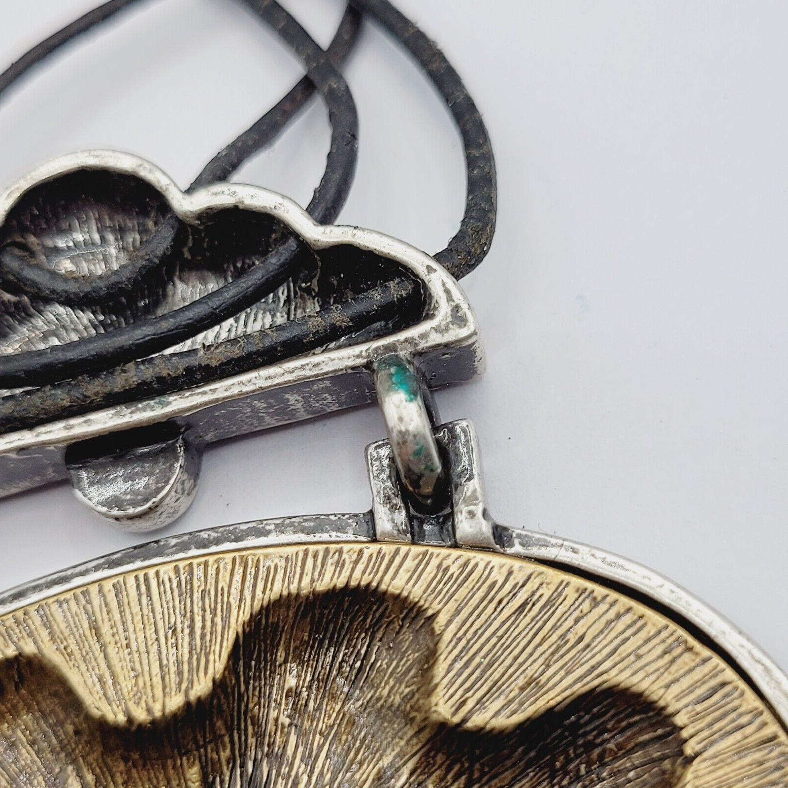 Chico’s Enamel and Rhinestone Pendant Necklace Triple Stand Cord Vintage Signed