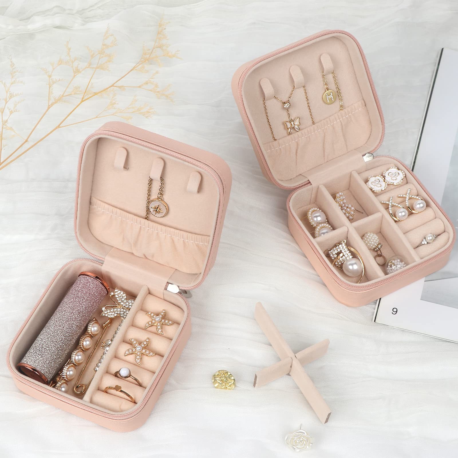 MFXIP Travel Jewelry Case Small Jewelry Box Jewelry Organizer Storage Case Porta