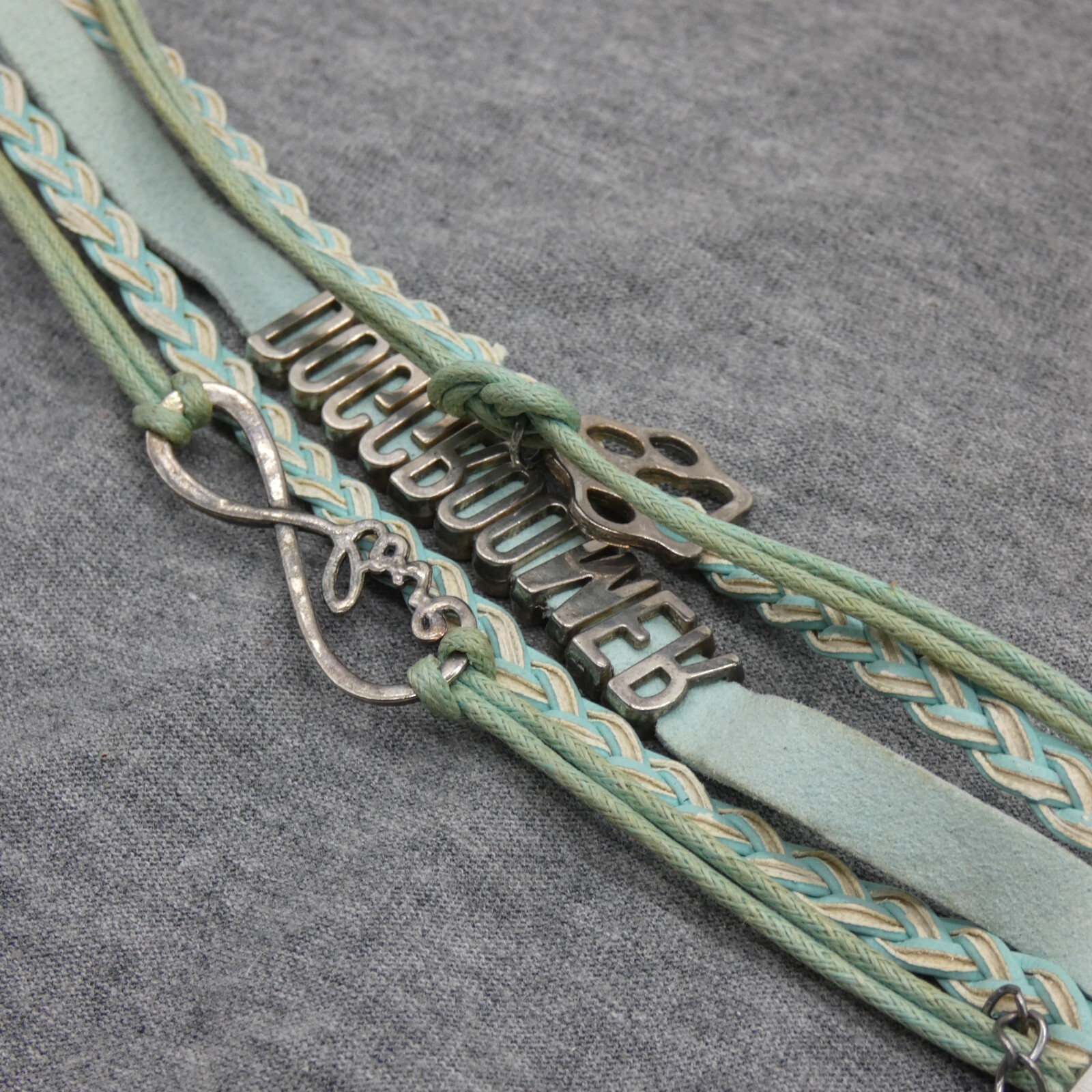 Aqua Color Dog Groomer Fashion Friendship Style Multi-Strand Charm Bracelet