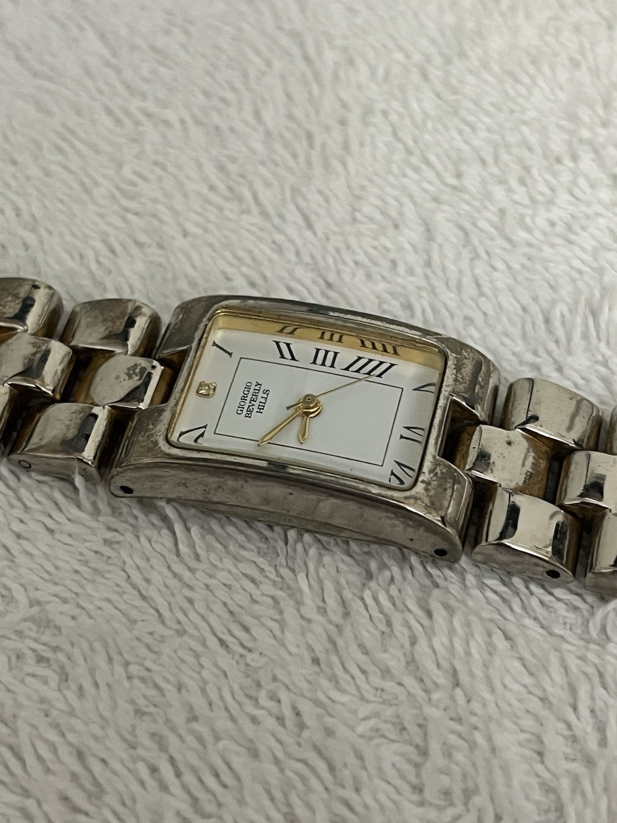 Giorgio Beverly Hills Women’s Quartz Analog Rectangle Two-Tone Roman Dial Watch