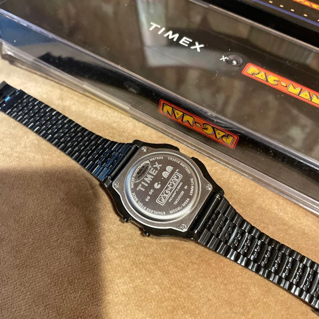 TIMEX x PAC-MAN 40th Anniversary Black Digital Watch Original Box Clean Arcade T
