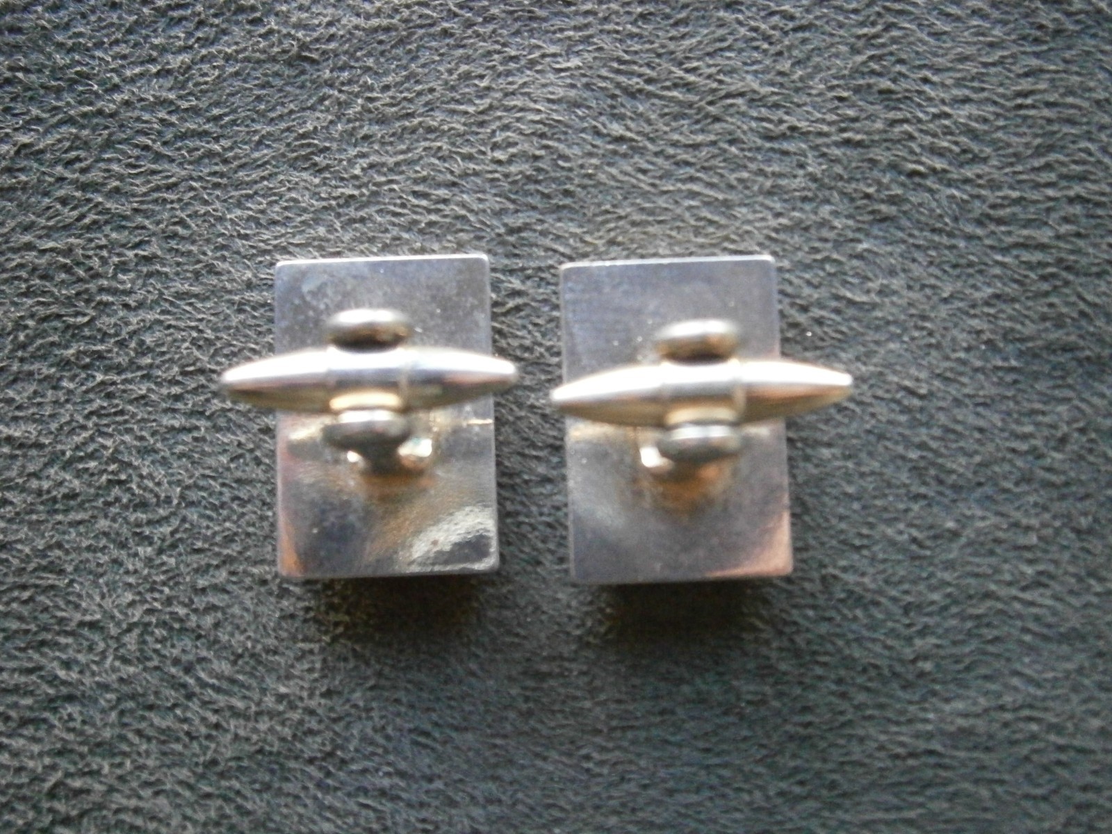 Egyptian Revival Relief Carved Hieroglyphics Gods Vtg Goldtone Cufflinks 17.0g
