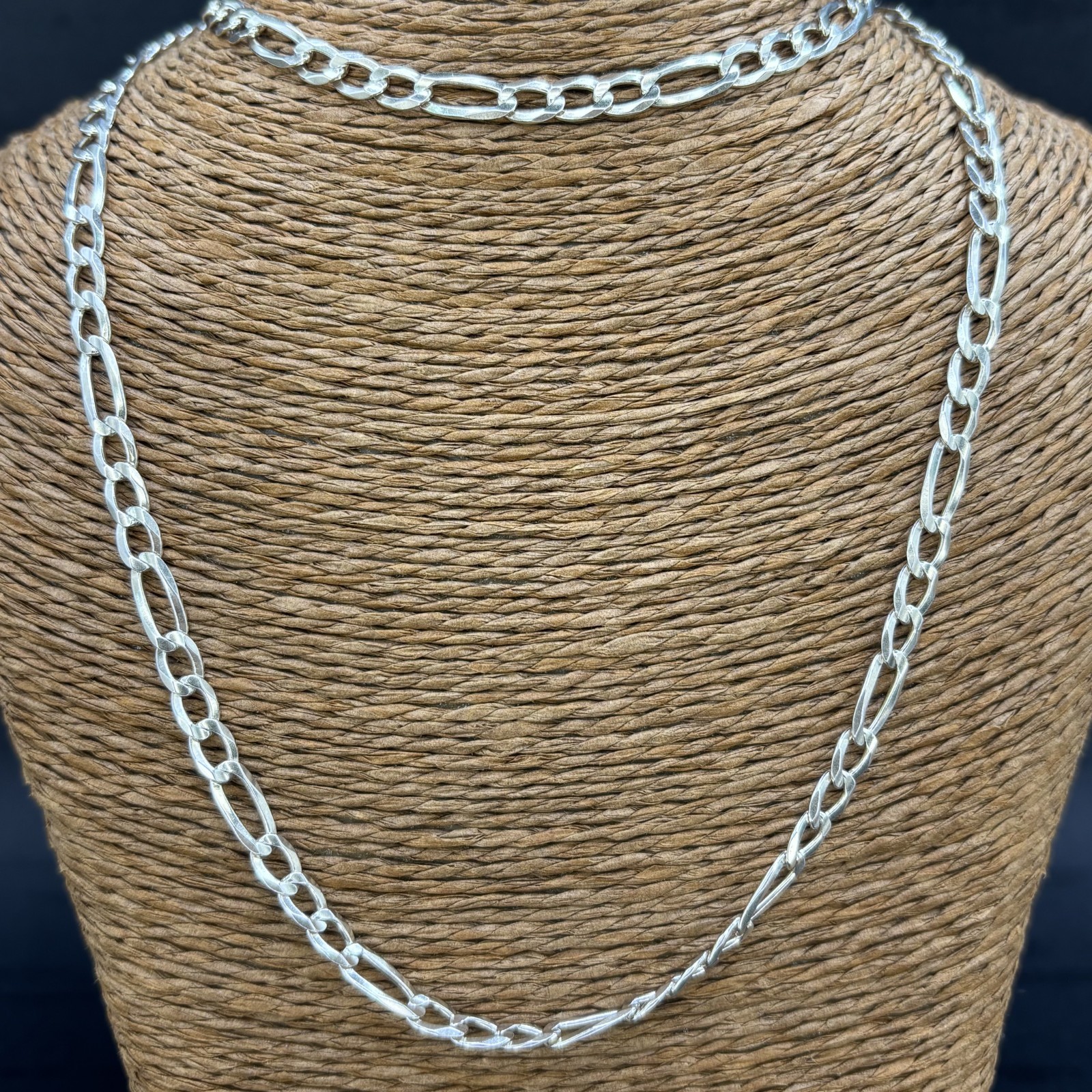925 sterling silver, Figaro Link Chain,11.9grms, 26”long.