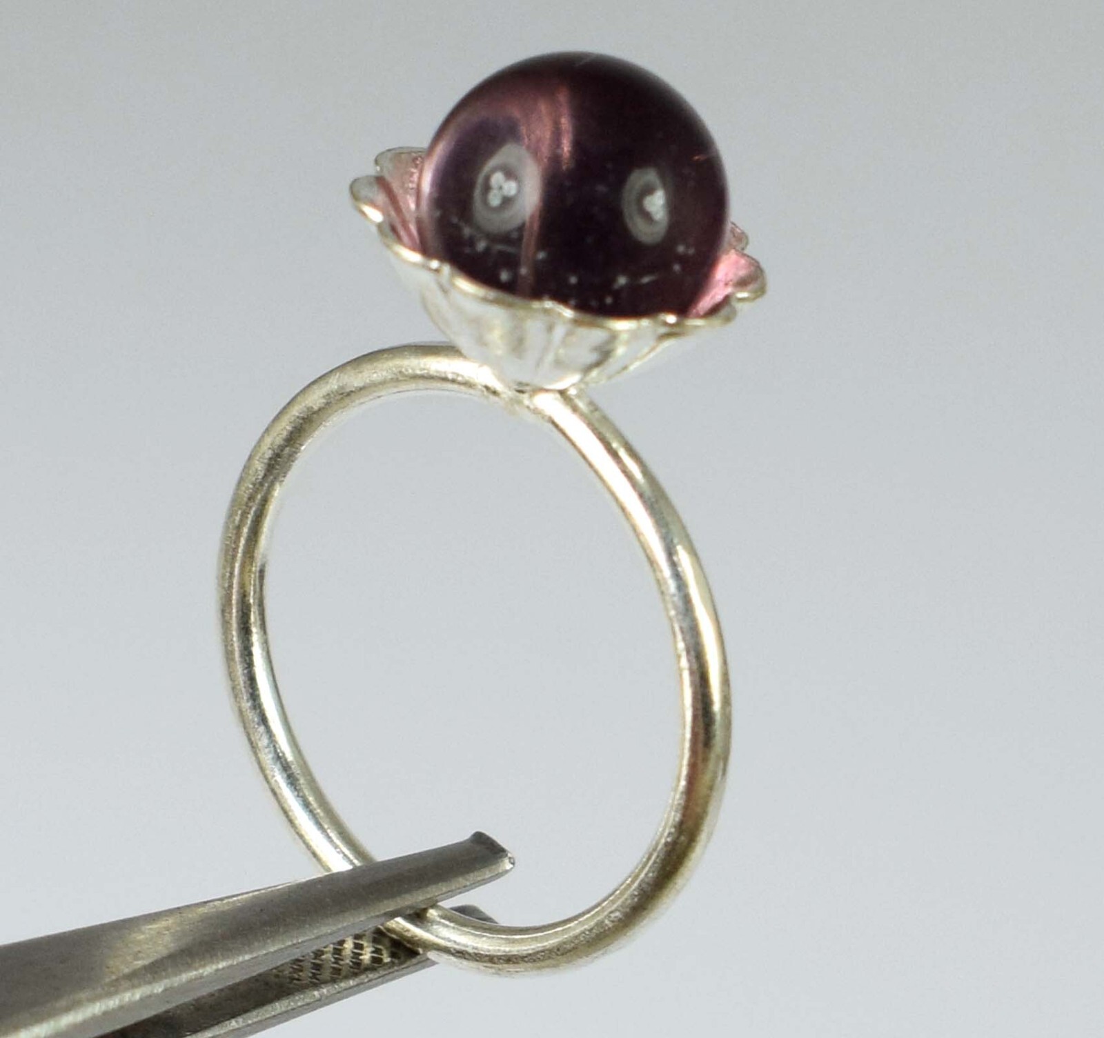 Birthday Gift 14.85 Ct Brazilian Pink Topaz Gemstone Ball Beautiful Design Ring