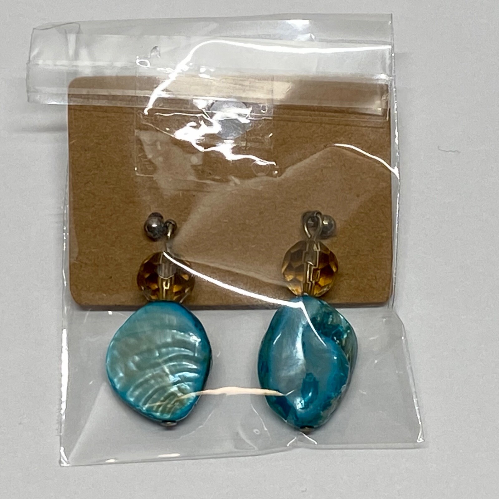 Turquoise Beaded Natural Ocean Beach Teal Sea Blue Dangle Drop Fine Earrings