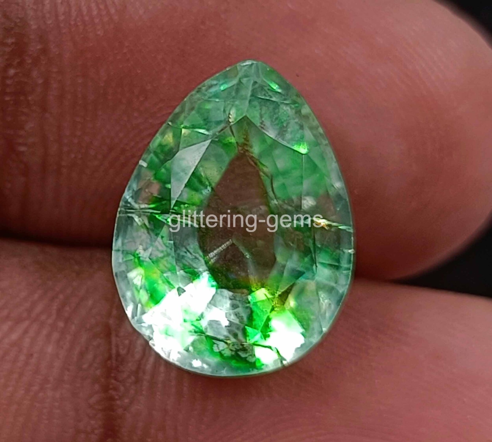 7.60 Ct PEAR SHAPE IGL NATURAL GREEN COLOMBIAN EMERALD GEMSTONE 15x11mm 4AUX