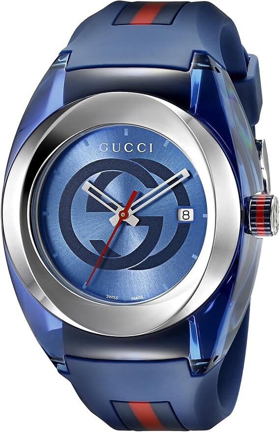 GUCCI SYNC XXL YA137104 Blue Rubber Strap 46mm Unisex Watch