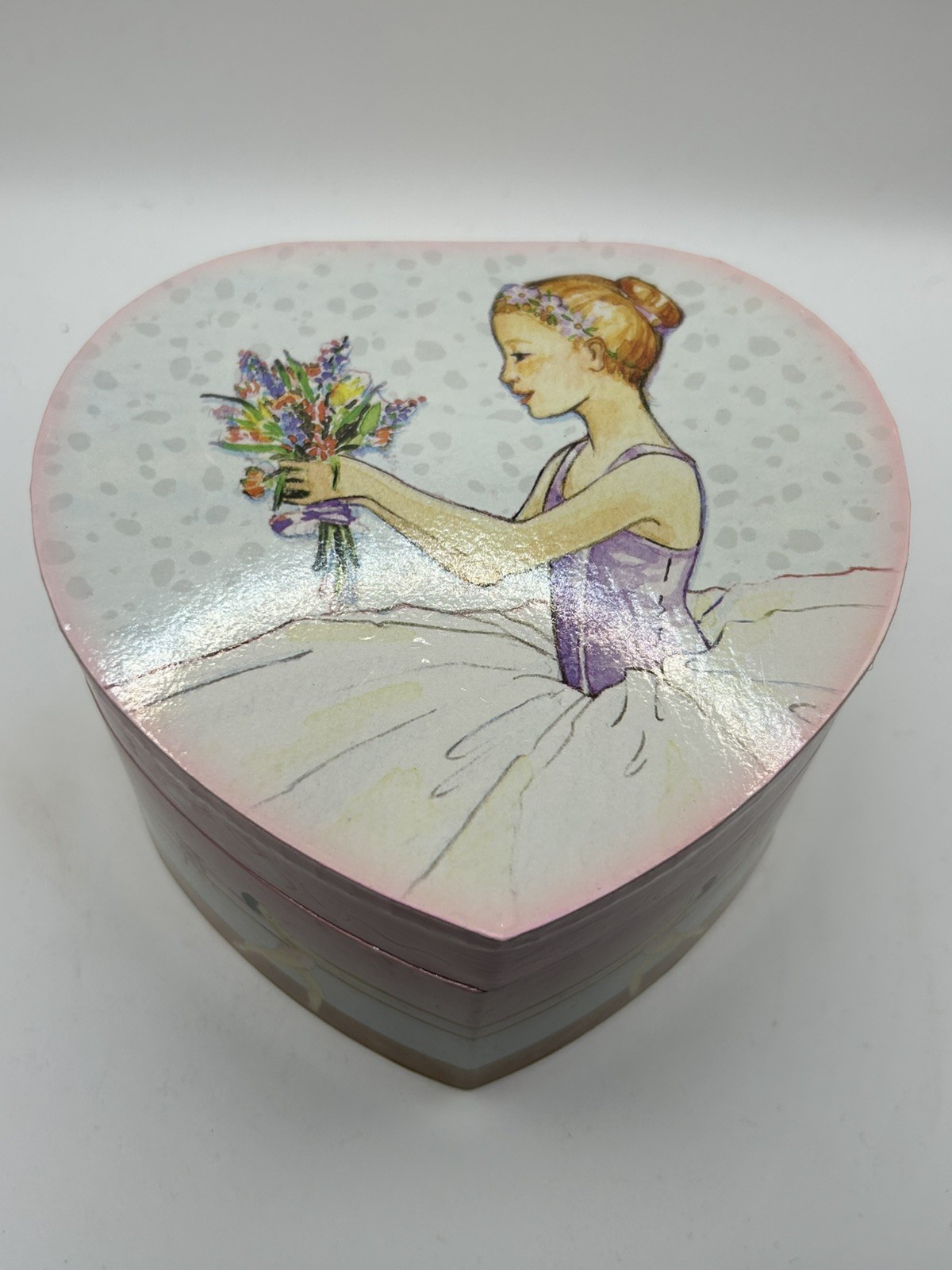 Ballerina Heart Musical Jewelry Box Enchantmints Ballet Spinning Dancer Mirror
