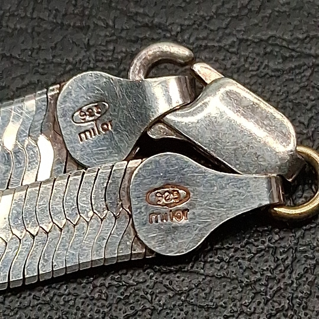 Sterling Silver 925 MILOR ITALY Herringbone Chain Necklace 16g. 17.701