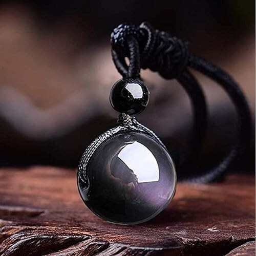 Natural Rainbow Obsidian Stone Pendant Amulet Men Women Necklace Healing Reiki