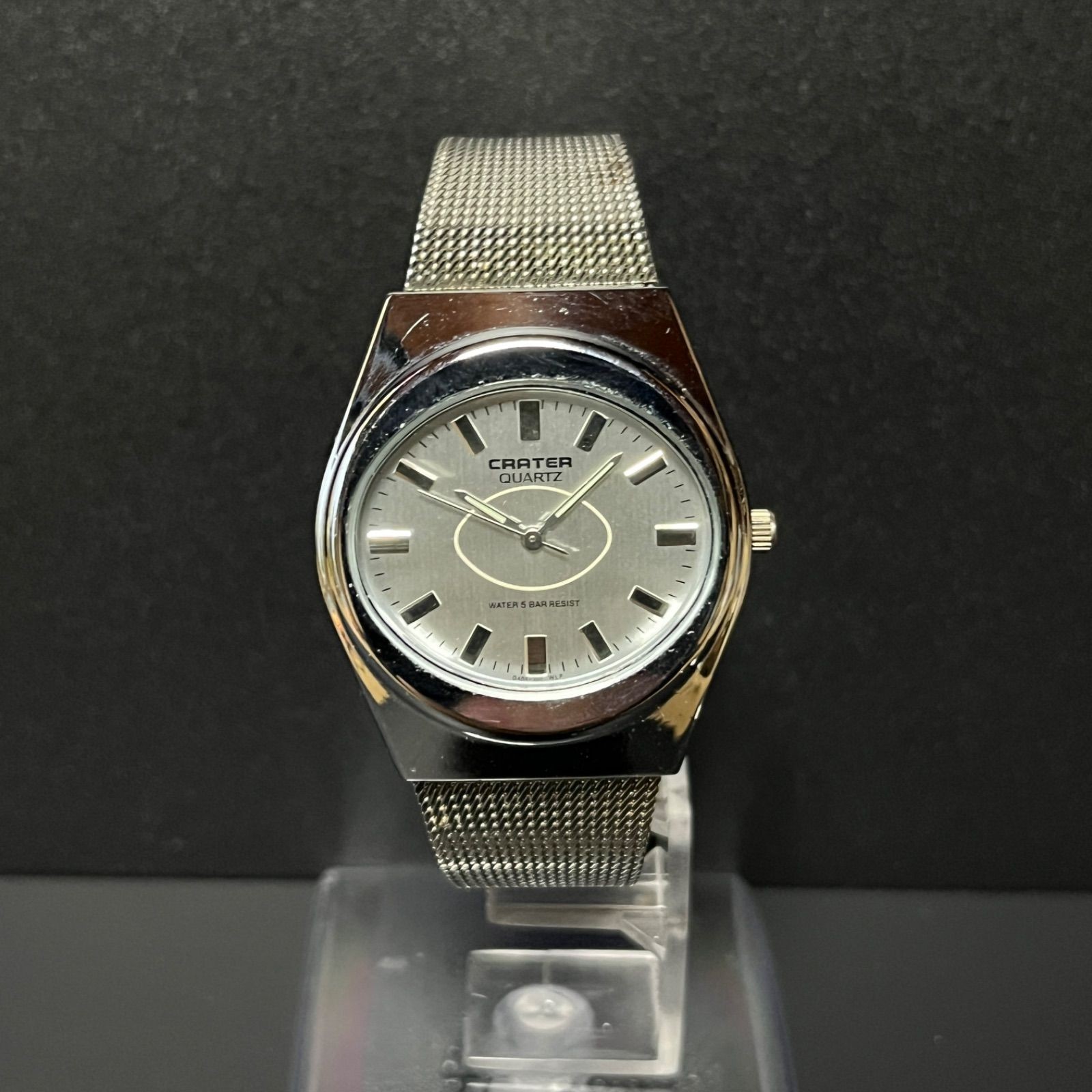 Operational Item CRATER CITIZEN QZ silver oval wristwatch CITIZEN Y2K