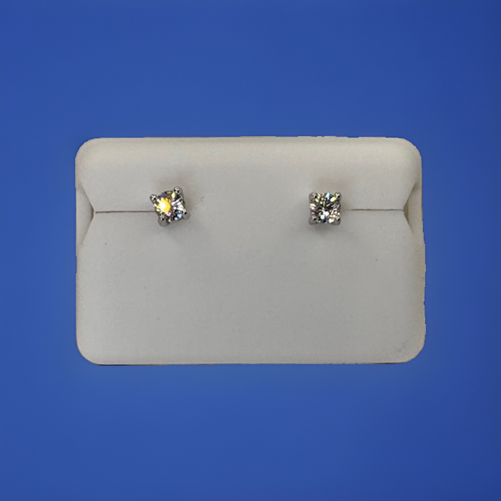 Solid 925 Sterling Silver & Moissanite Screw Back Earrings .25 CTW