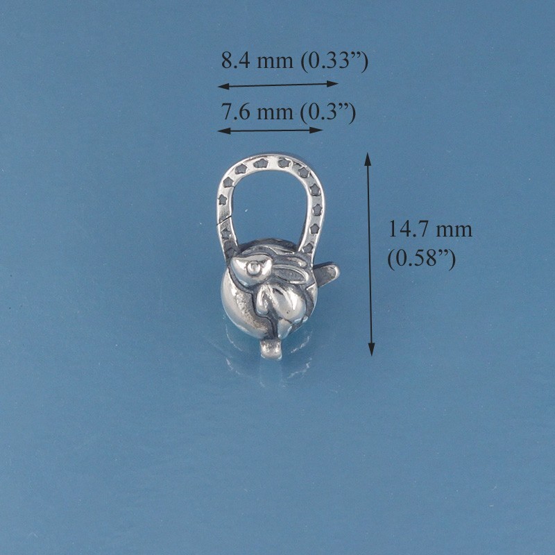 Vintage Sterling Silver Rabbit Lobster Claw Clasp Connector 14.7mm #44095