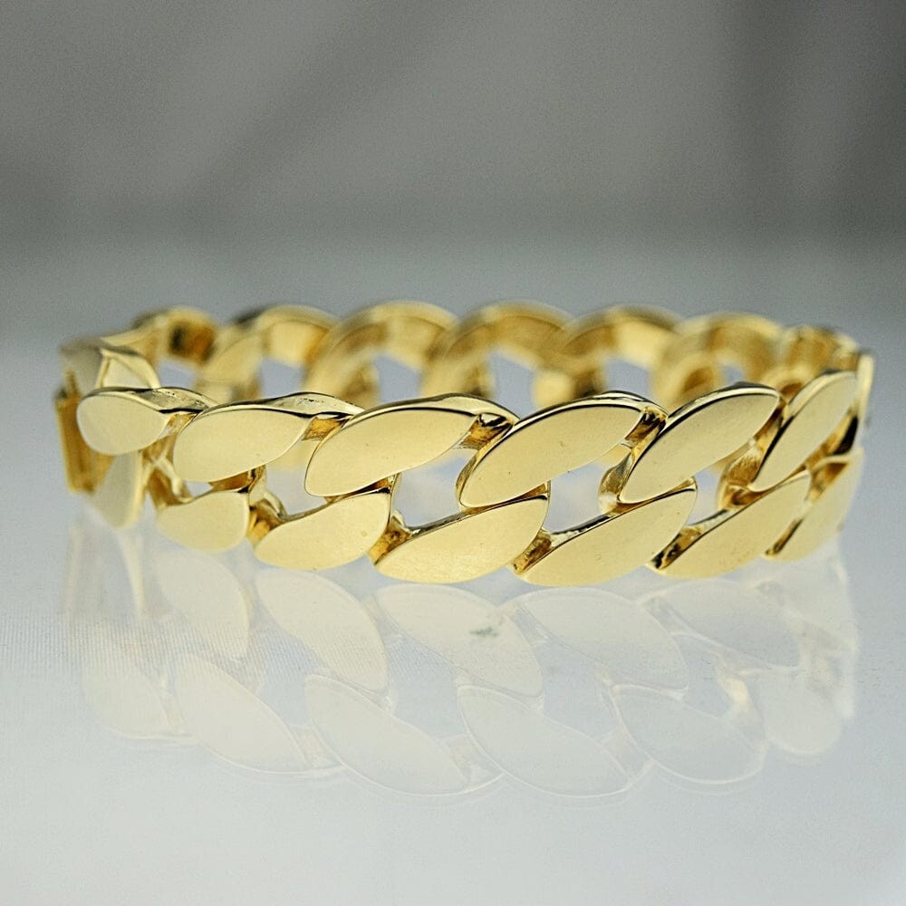 Mens Miami Cuban Link Big Gold Plated Curb Chain Hip Hop Bracelet 20MM Thick 9″