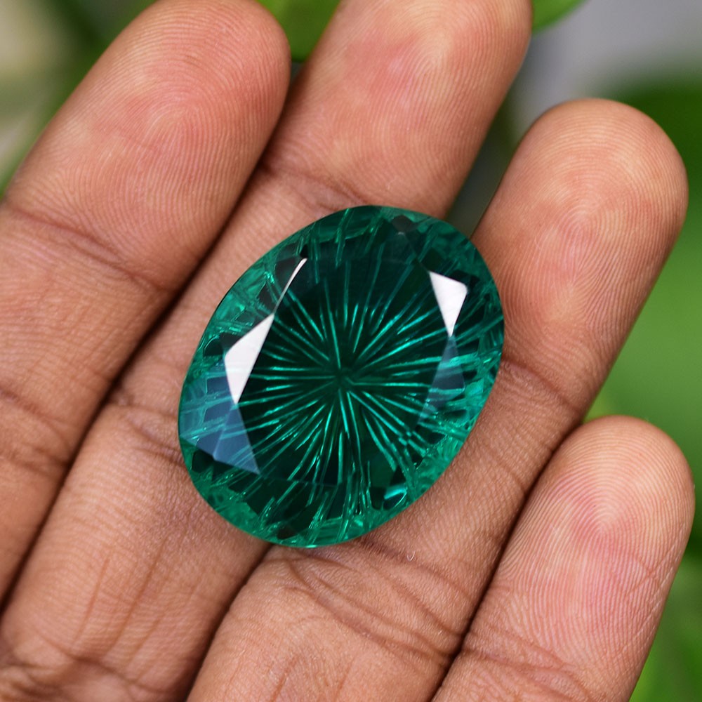 50 Ct Natural Green Topaz Perfect Oval Cut Certified Flawless Loose Gemstones