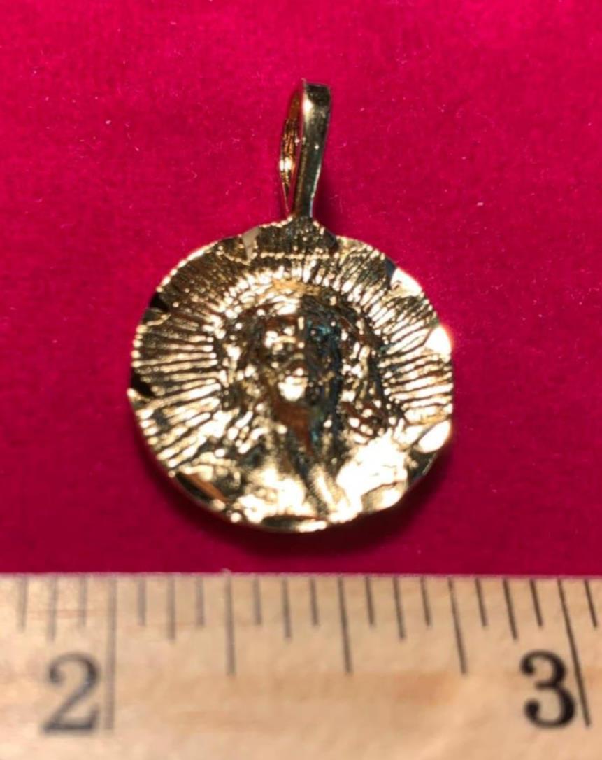 14KT GOLD PLATED JESUS MEDALLION & 16″-30″ 14KT GOLD PLATED ROPE CHAIN-2025